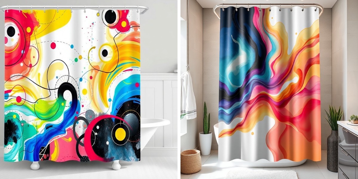How to Use an Abstract Shower Curtain as a Focal Point in Bathroom Design