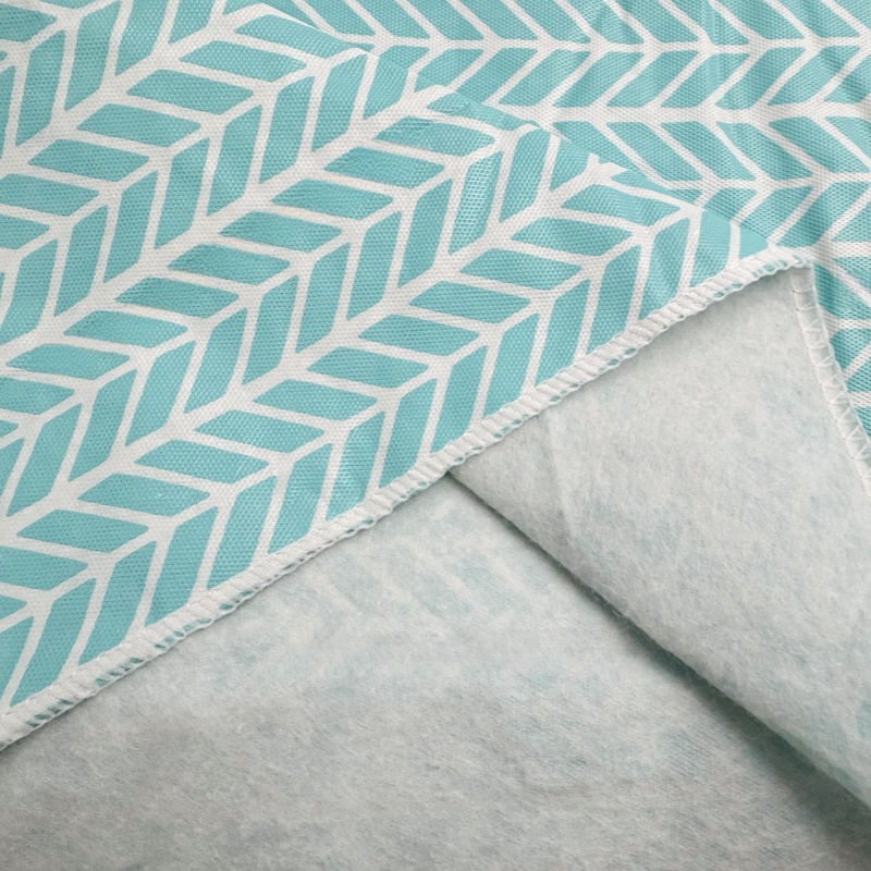 Blue Vinyl Flannel Backing Tablecloth