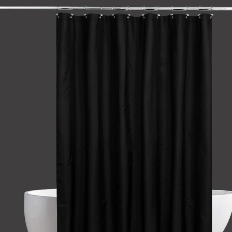 Waschbare Duschvorhangeinlage Schwarz