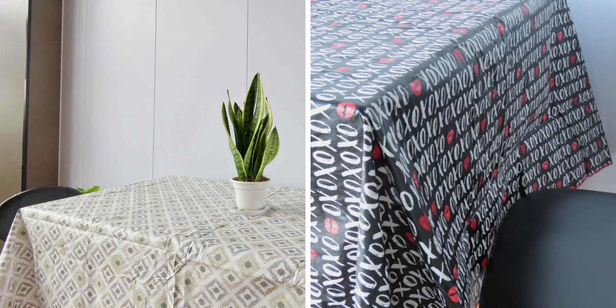 Stylingtips voor tafelkleden bij evenementen, zowel binnen als buiten.