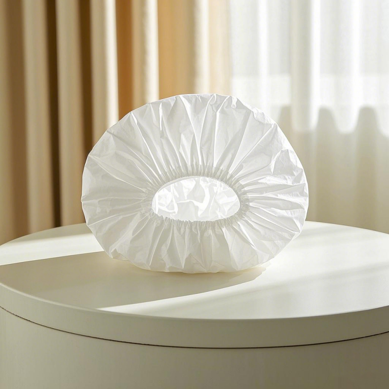 Thickened White PEVA Shower Cap