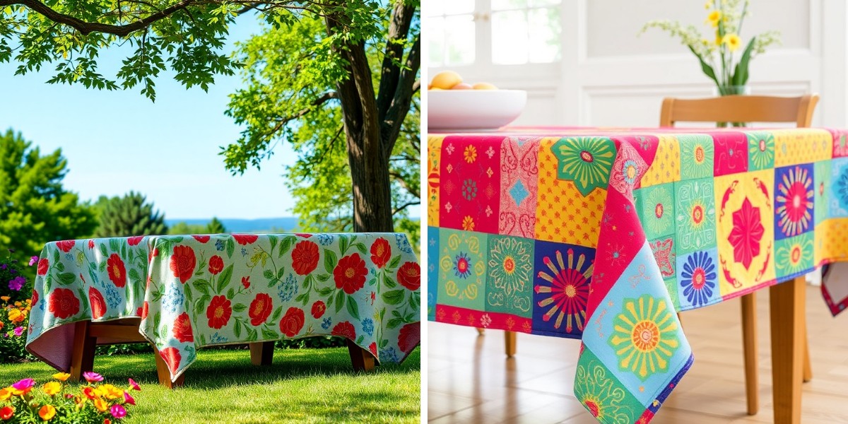 Stylingtips voor tafelkleden bij evenementen, zowel binnen als buiten.