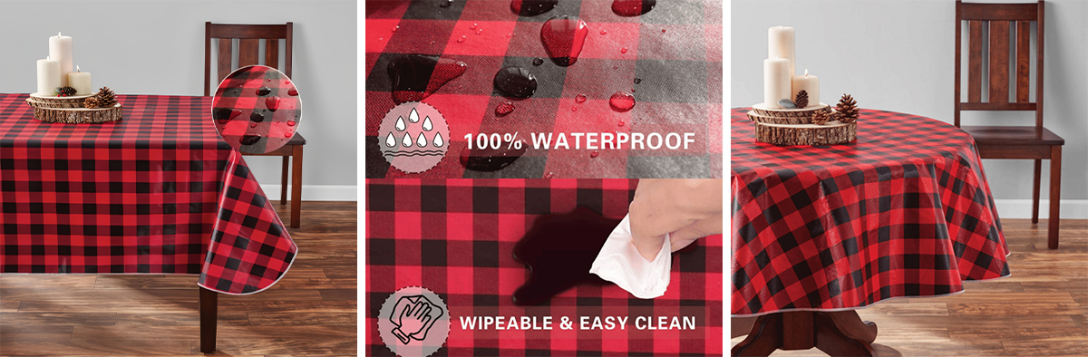 Waterproof Flannel Backed Vinyl Tablecloth Waterproof Flannel Backed Vinyl Tablecloth