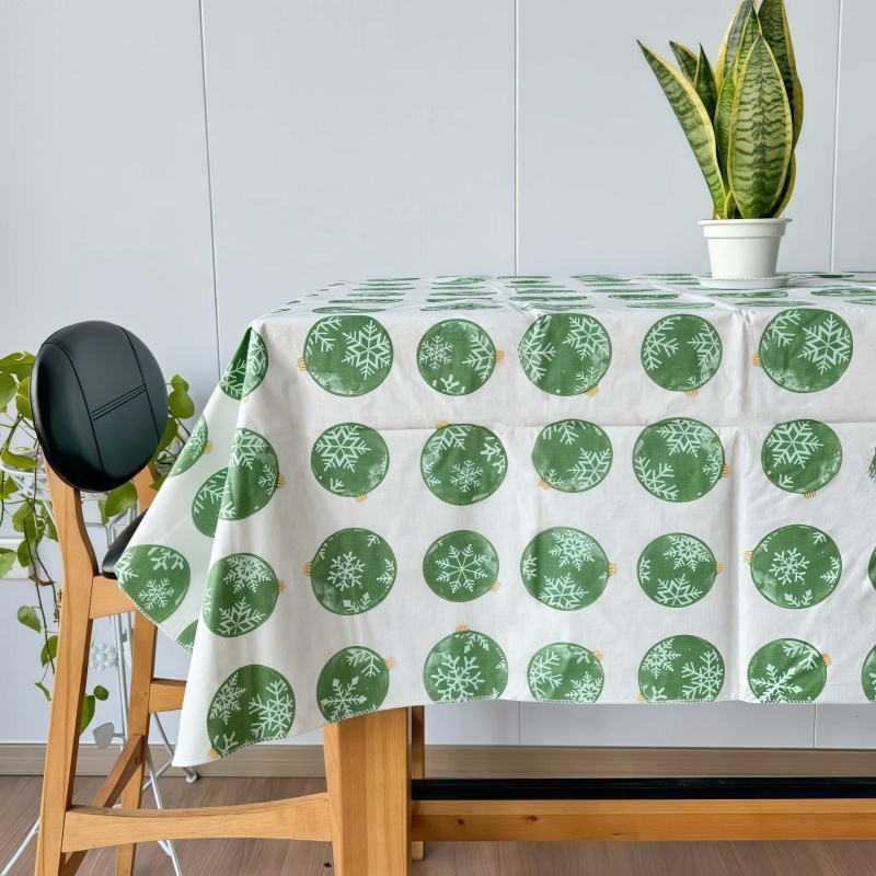 Christmas Ball Vinyl Tablecloth
