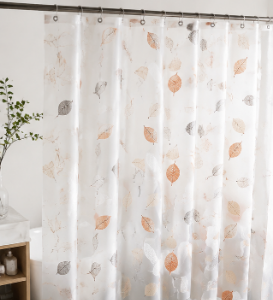 Rideau de douche en PEVA à motif de feuilles d'automne