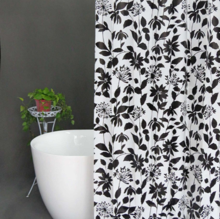 Black and White 72 Inch Shower Curtain