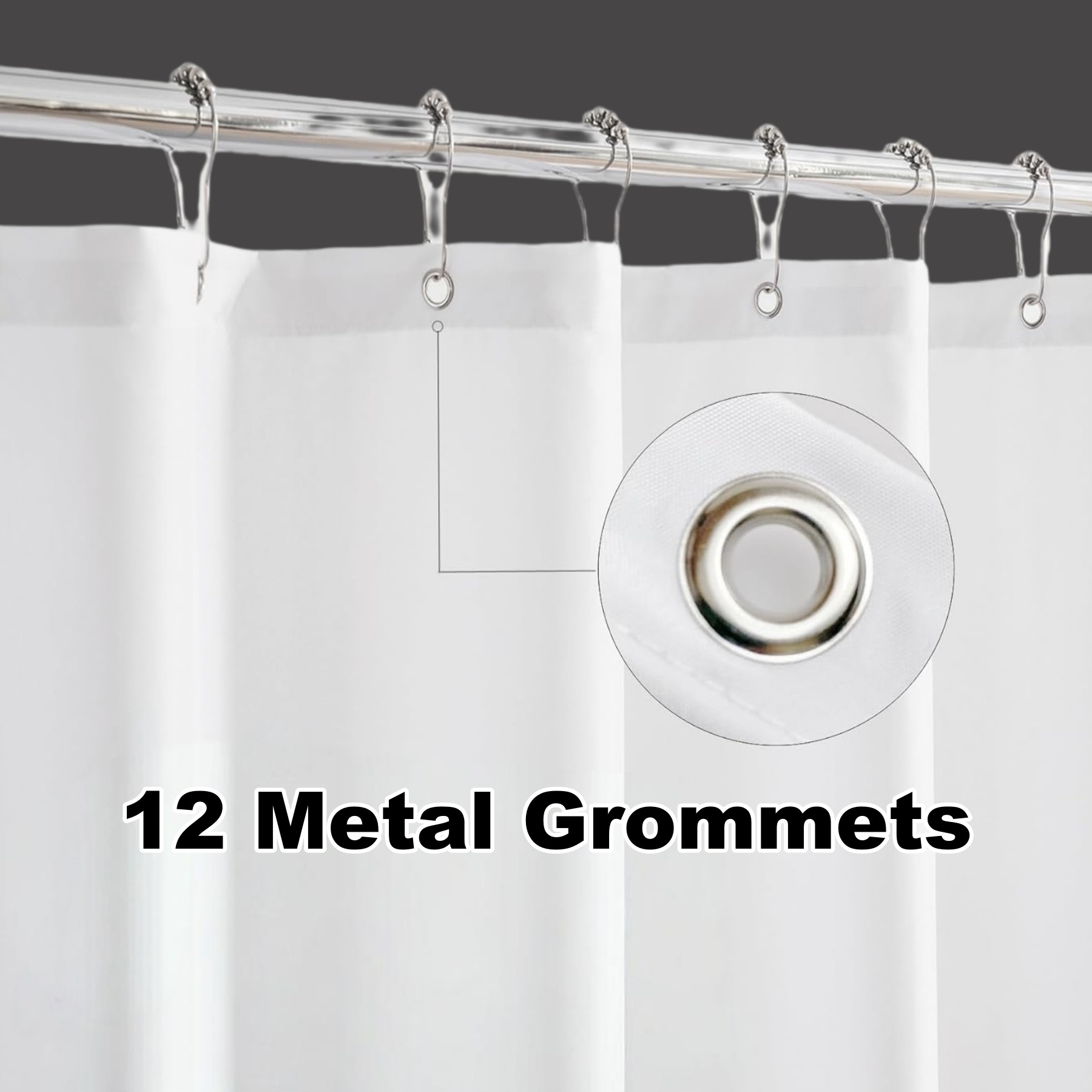 Fabric Shower Liner White