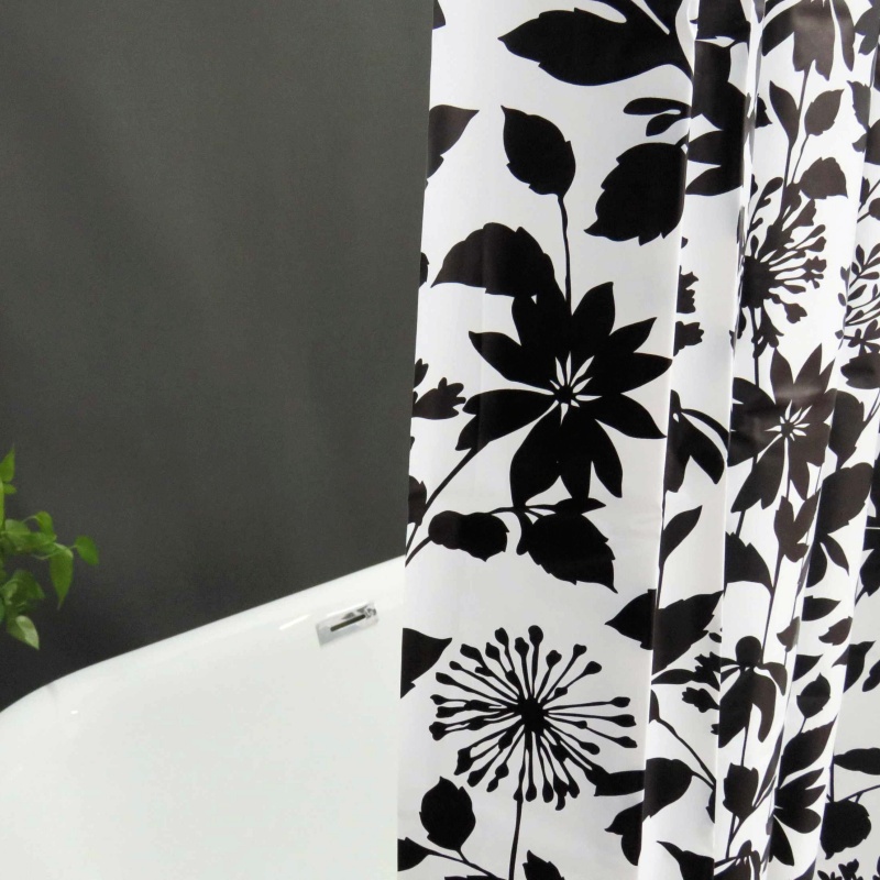 Rideau de douche floral noir