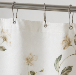 Tenda da doccia floreale Soft Bloom – Vivere calmo, pulito e semplice