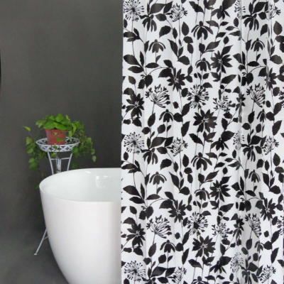 Black and White 72 Inch Shower Curtain