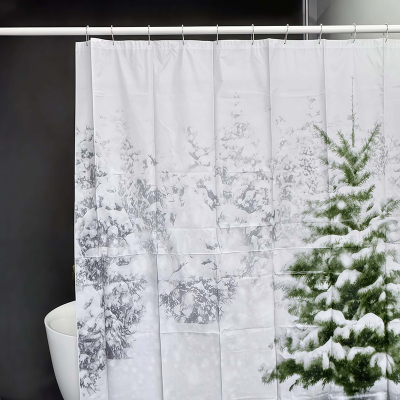Snow PEVA Shower Curtain