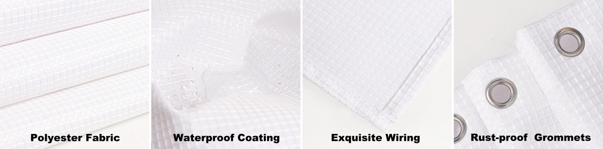 White Waffle Fabric Shower Curtain White Waffle Fabric Shower Curtain
