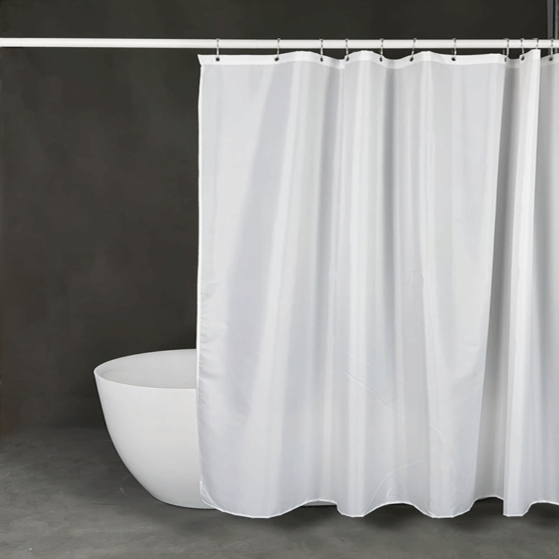 White Polyester Shower Curtain Liner
