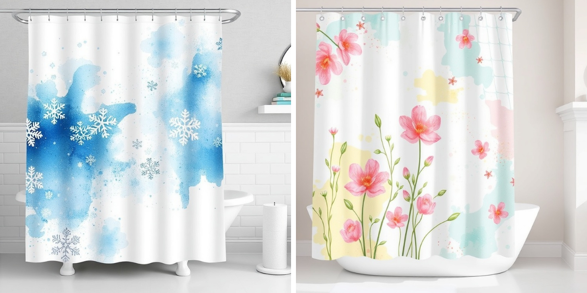 How to Use an Abstract Shower Curtain as a Focal Point in Bathroom Design