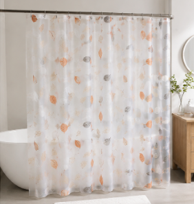 Rideau de douche en PEVA à motif de feuilles d'automne
