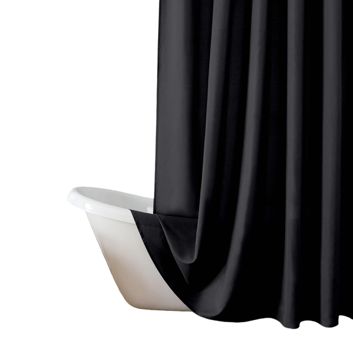 Black Fabric Shower Curtain