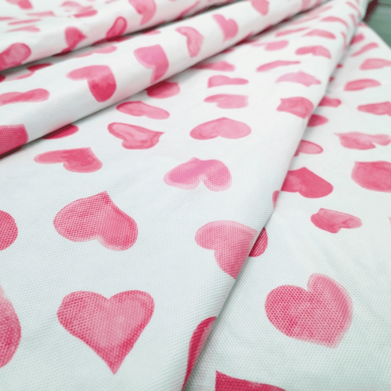 Pink Hearts Plastic Tablecloth