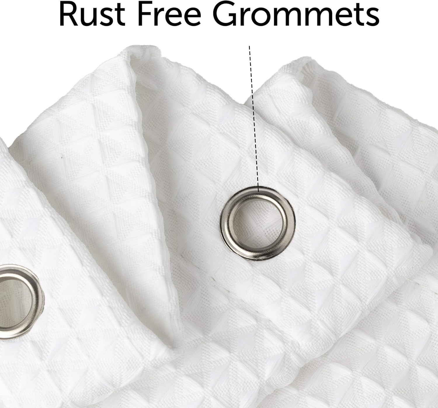 White Waffle Fabric Shower Curtain