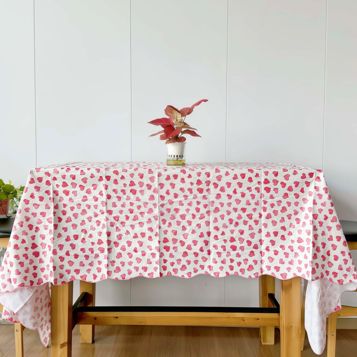 Pink Hearts Plastic Tablecloth Pink Hearts Plastic Tablecloth